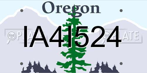 IA4I524 Oregon License Plate