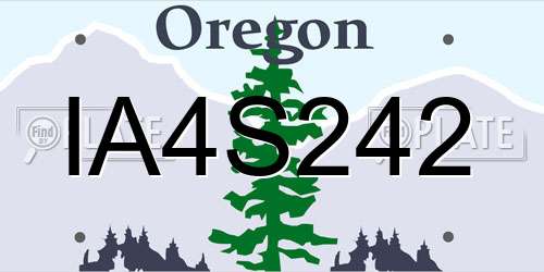 IA4S242 Oregon License Plate