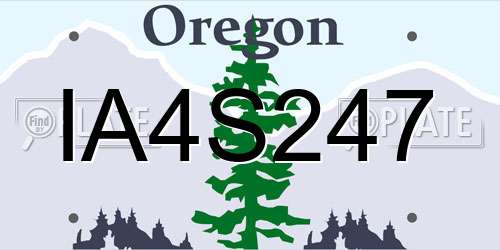 IA4S247 Oregon License Plate