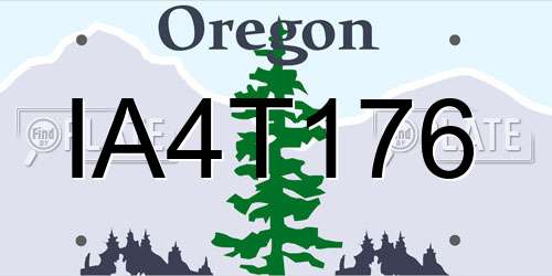 IA4T176 Oregon License Plate