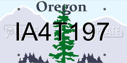 IA4T197 Oregon License Plate