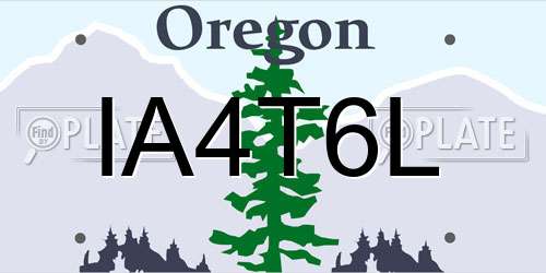 IA4T6L Oregon License Plate