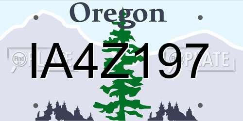 IA4Z197 Oregon License Plate