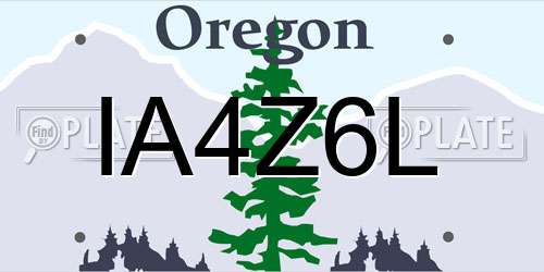 IA4Z6L Oregon License Plate