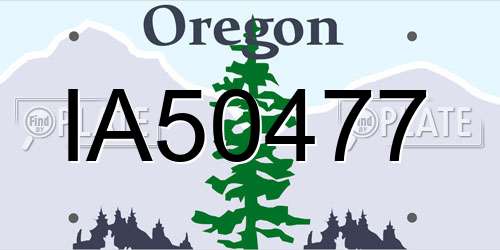 IA50477 Oregon License Plate