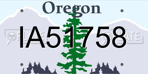 IA51758 Oregon License Plate