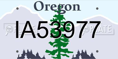 IA53977 Oregon License Plate