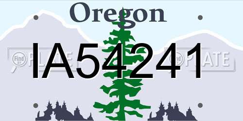 IA54241 Oregon License Plate