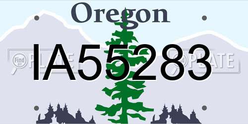 IA55283 Oregon License Plate