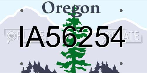 IA56254 Oregon License Plate