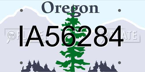 IA56284 Oregon License Plate