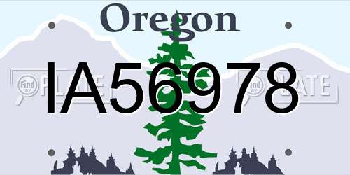 IA56978 Oregon License Plate
