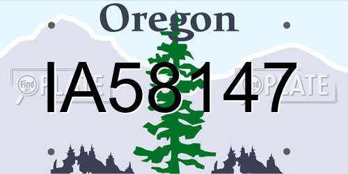 IA58147 Oregon License Plate