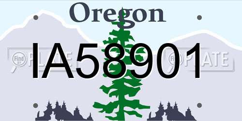 IA58901 Oregon License Plate