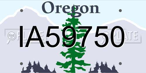 IA59750 Oregon License Plate