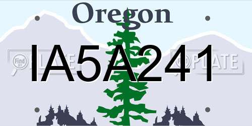 IA5A241 Oregon License Plate