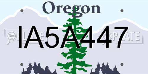 IA5A447 Oregon License Plate