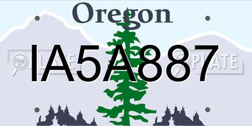 IA5A887 Oregon License Plate