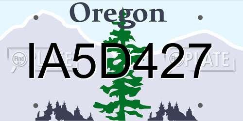 IA5D427 Oregon License Plate