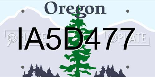 IA5D477 Oregon License Plate