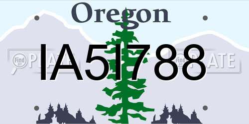 IA5I788 Oregon License Plate