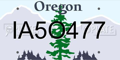 IA5O477 Oregon License Plate