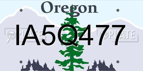 IA5Q477 Oregon License Plate