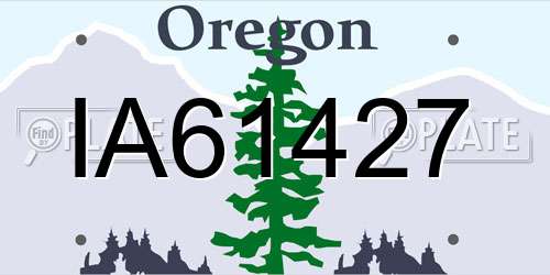 IA61427 Oregon License Plate