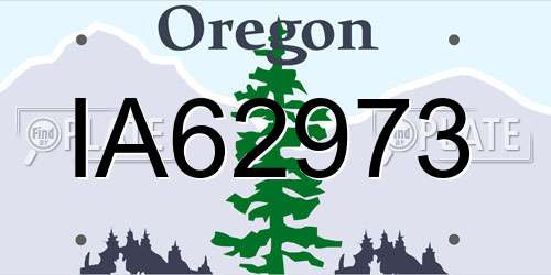 IA62973 Oregon License Plate