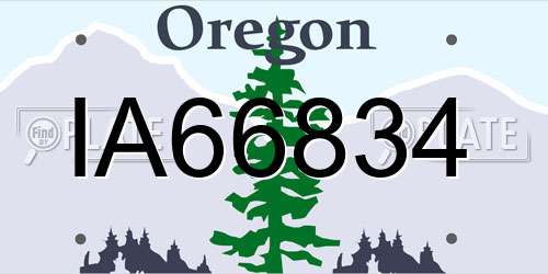 IA66834 Oregon License Plate