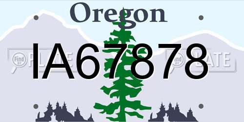 IA67878 Oregon License Plate