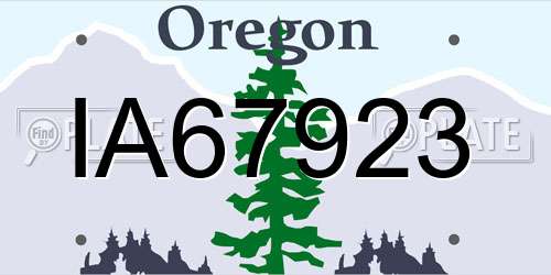 IA67923 Oregon License Plate