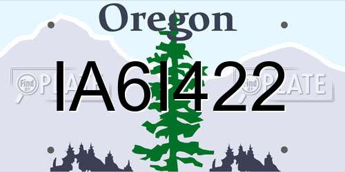 IA6I422 Oregon License Plate