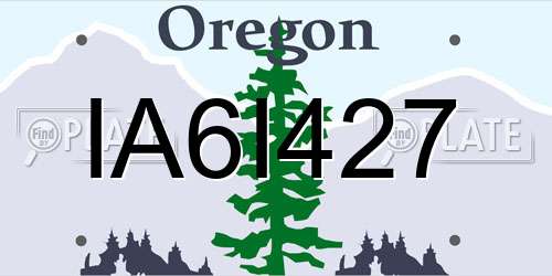 IA6I427 Oregon License Plate