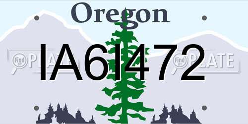 IA6I472 Oregon License Plate