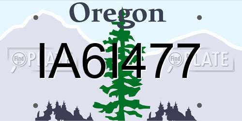 IA6I477 Oregon License Plate