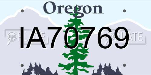 IA70769 Oregon License Plate