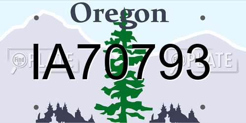 IA70793 Oregon License Plate