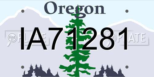 IA71281 Oregon License Plate