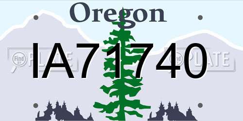 IA71740 Oregon License Plate