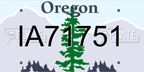 IA71751 Oregon License Plate
