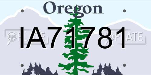 IA71781 Oregon License Plate