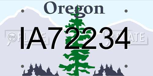 IA72234 Oregon License Plate