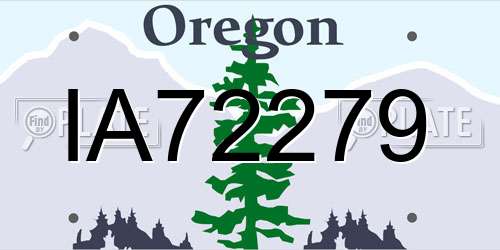 IA72279 Oregon License Plate