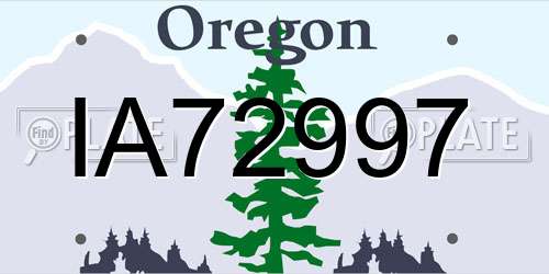 IA72997 Oregon License Plate