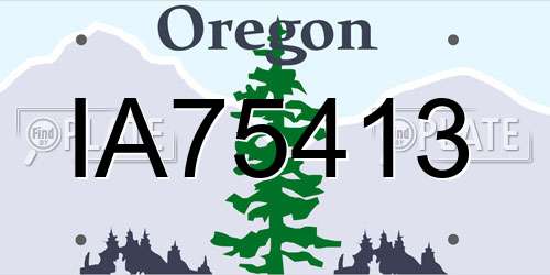 IA75413 Oregon License Plate