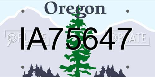 IA75647 Oregon License Plate