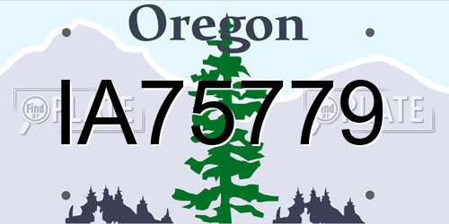 IA75779 Oregon License Plate