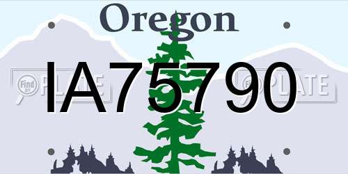 IA75790 Oregon License Plate