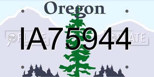 IA75944 Oregon License Plate